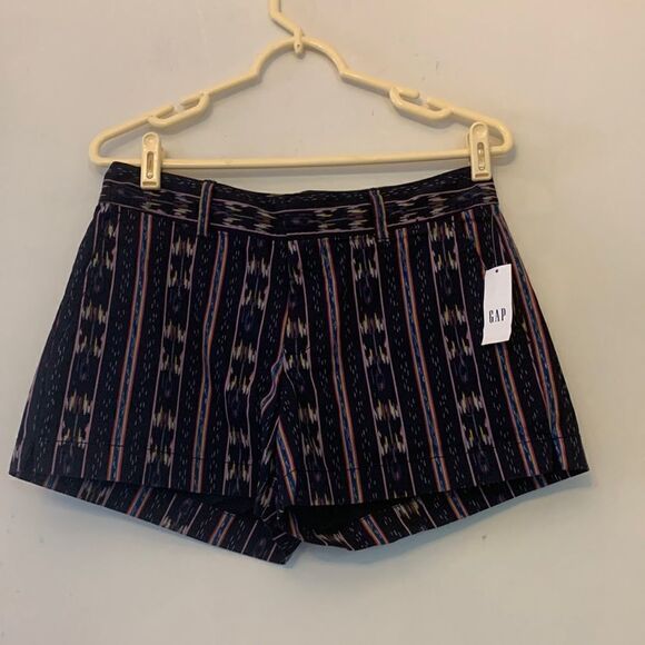 3/$30 Gap factory city short size 4 Navy blue vertical stripe  Length 12” NWT - Picture 1 of 8